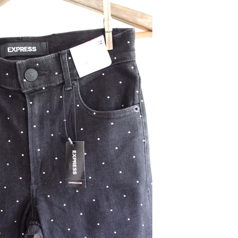 Express MidRise Rhinestone Sparkle Stud Skinny 2 4 - Picture 7 of 10